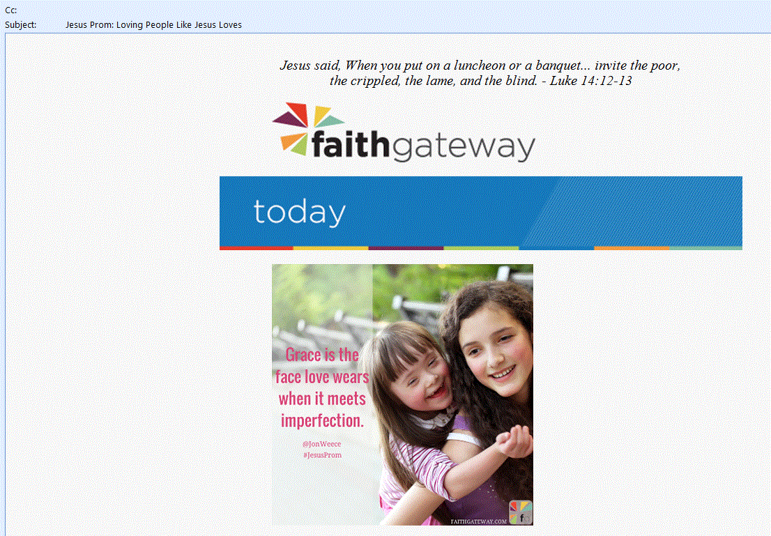 Christian Emails - Subject Line and Above The Fold