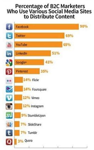 B to C marketers using various social media